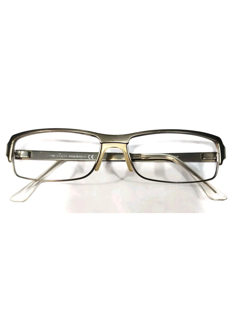 Gucci GG1860 Vintage Pale Beige Rectangle Eyeglasses 55-15 140